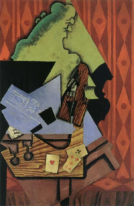 Juan Gris The Fiddle and playing card on the table